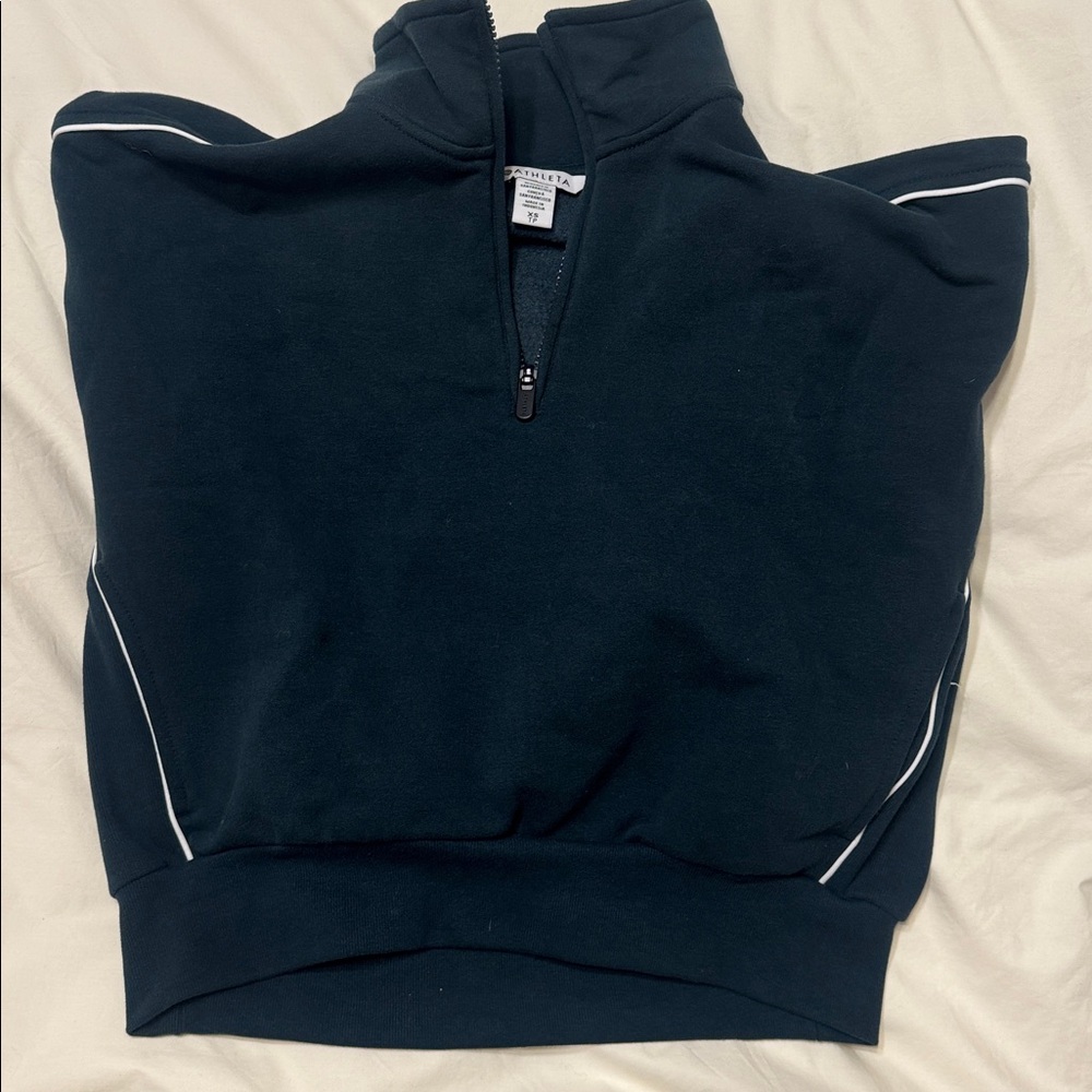 Athleta Forever Fleece 1/2 Zip Crop Sweatshirt